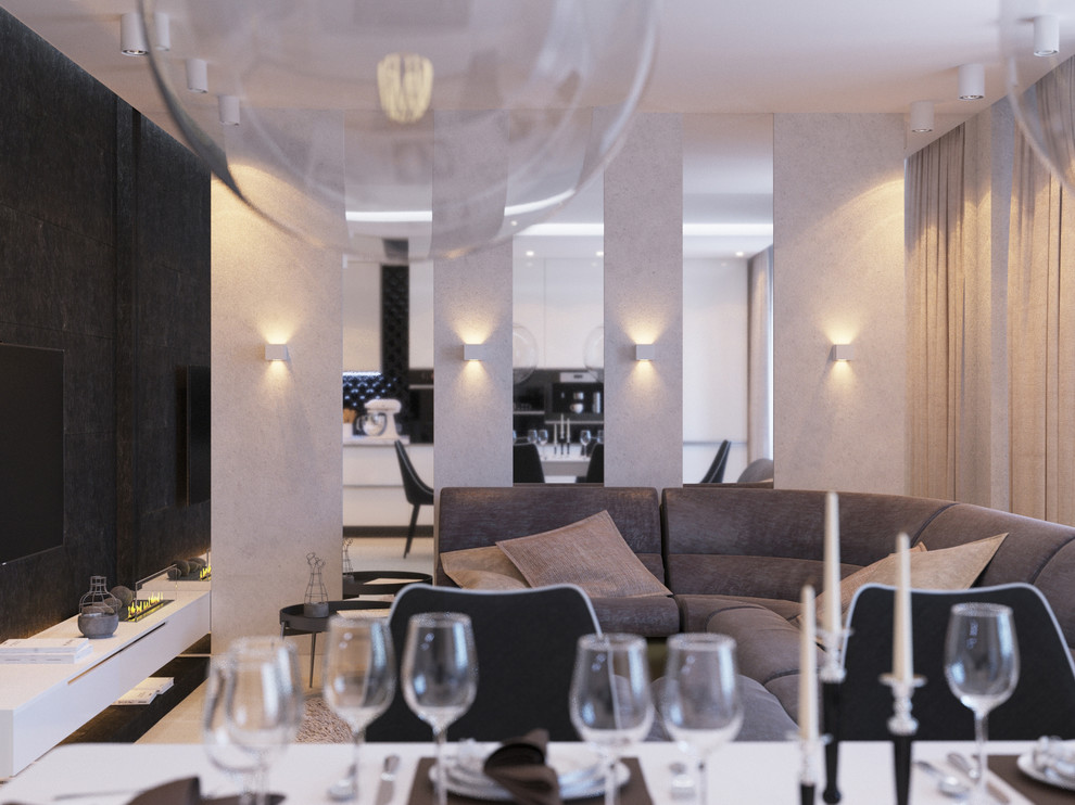 Кухня-гостиная для большой семьи