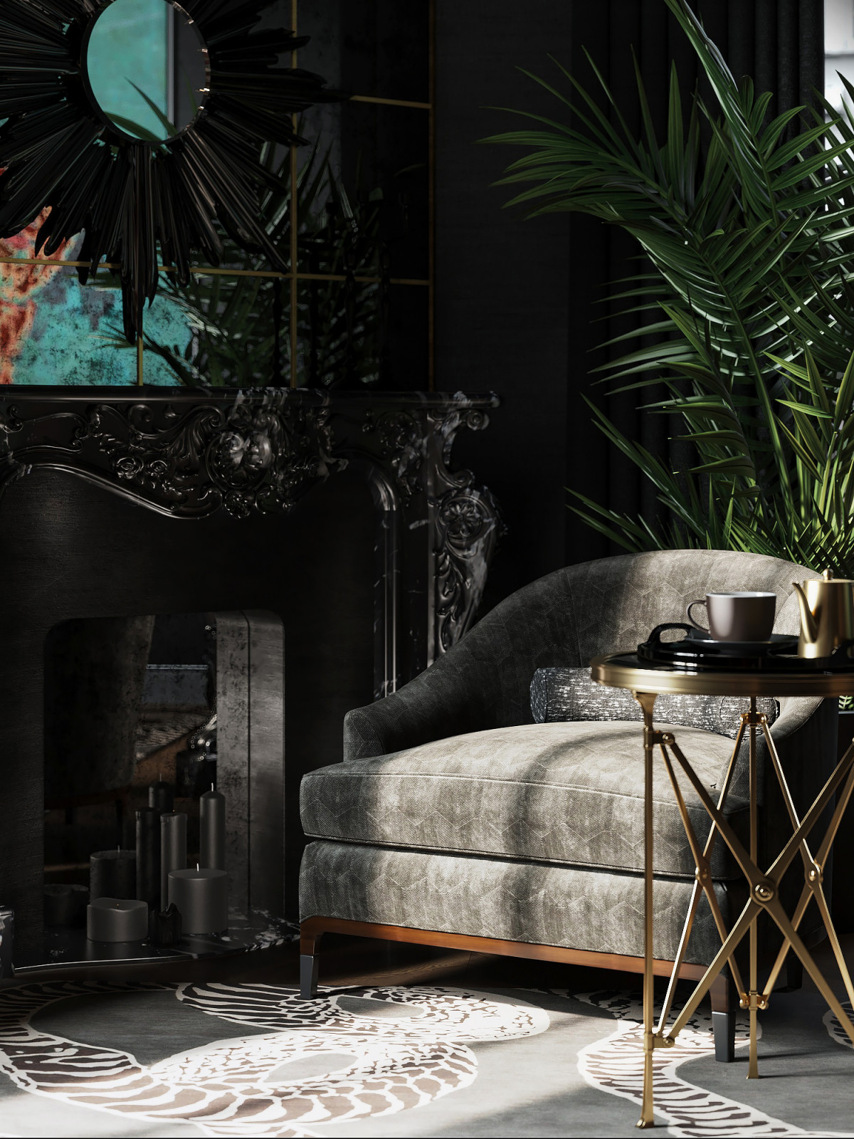 Черный кабинет в центре Москвы.