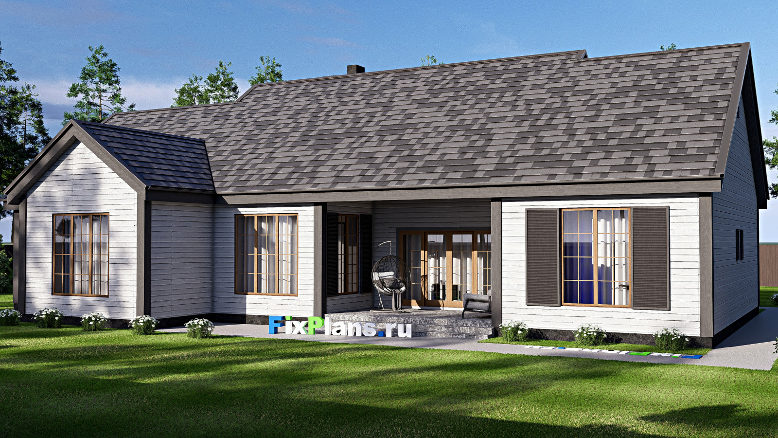 Проект дома с мансардой 21х24 м S297м2 F-17144