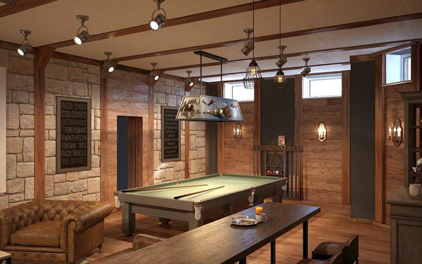 Дизайн-проект бильярдной комнаты от «Strekoza Design»