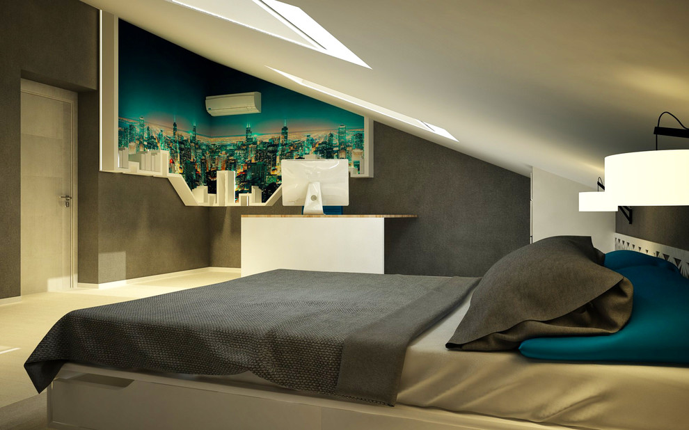 Спальня подростка в г.Уфа по ул. Российской(мансардный этаж).