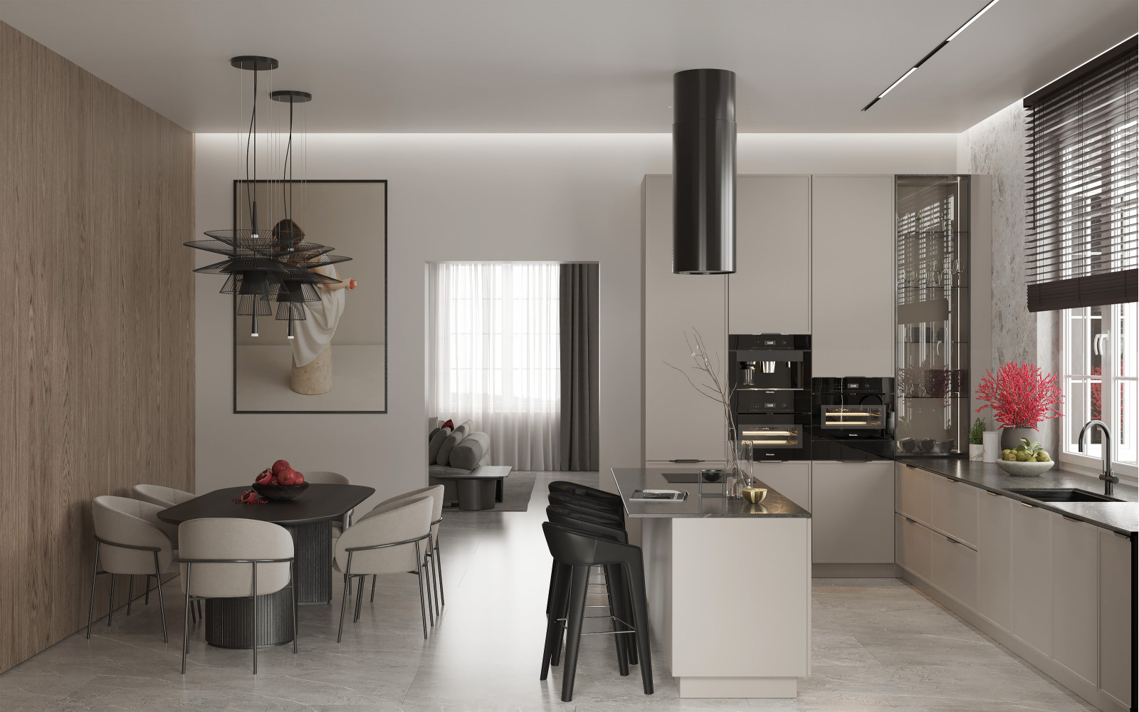 Проект кухни в трехэтажной доме на улице Красная в городе Калининграде