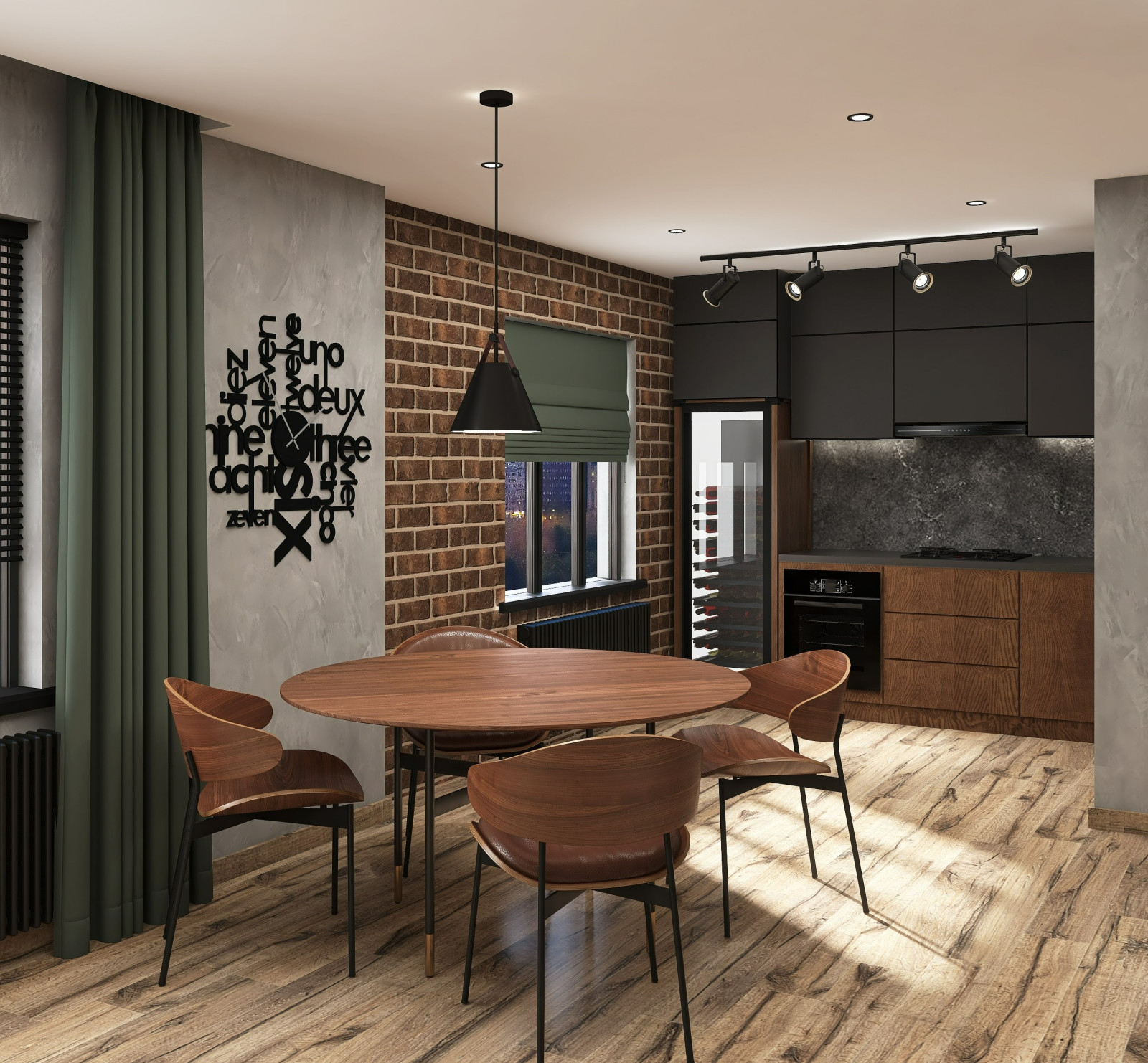 Квартира в стиле лофт с яркими акцентами