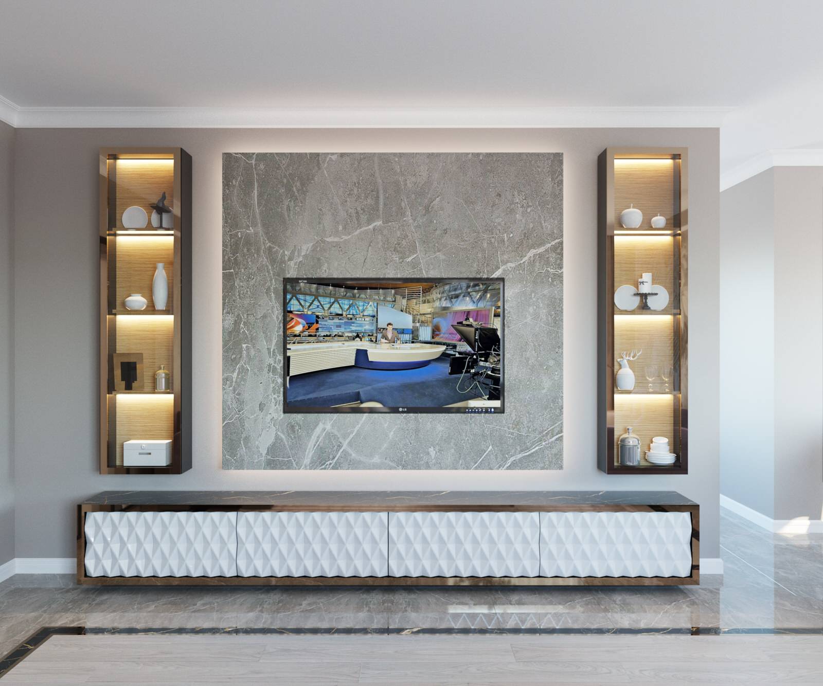 Дизайн интерьера гостиной в частном доме (г. Мурманск)