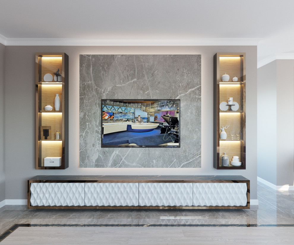 Дизайн интерьера гостиной в частном доме (г. Мурманск)