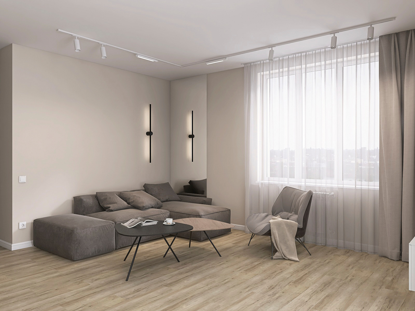 Проект кухни-гостиной в ЖК Рафинад г. Вологда