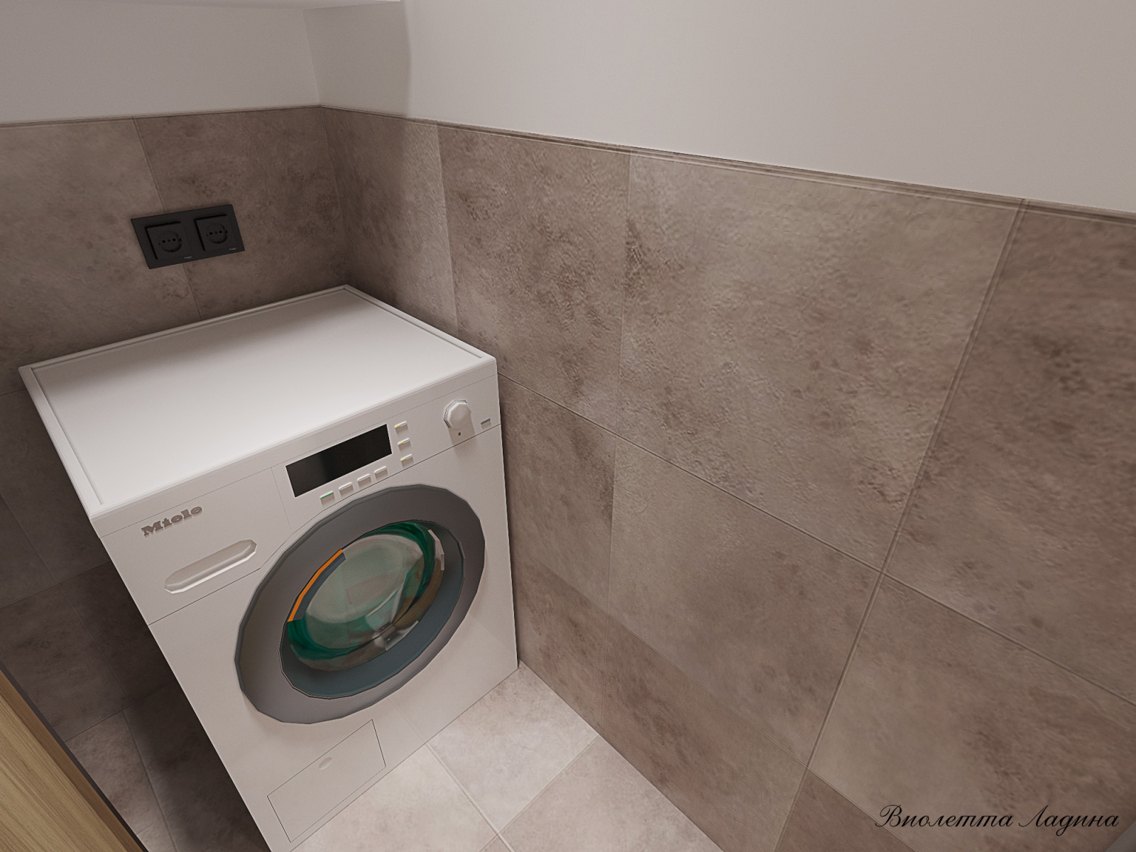 Трешка в панельном доме в современном стиле с голубым акцентом.