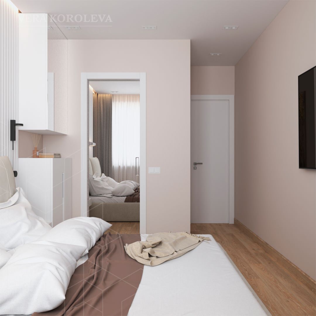 Дизайн-проект двухкомнатной  квартиры для семьи с детьми в ЖК "Модум"