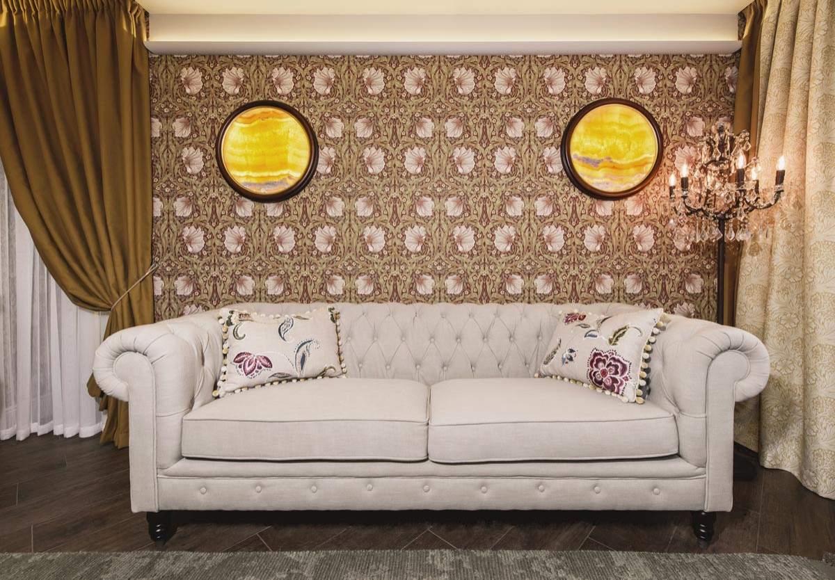 «Шкатулка из Оникса» декорирование квартиры: текстиль, обои, краски