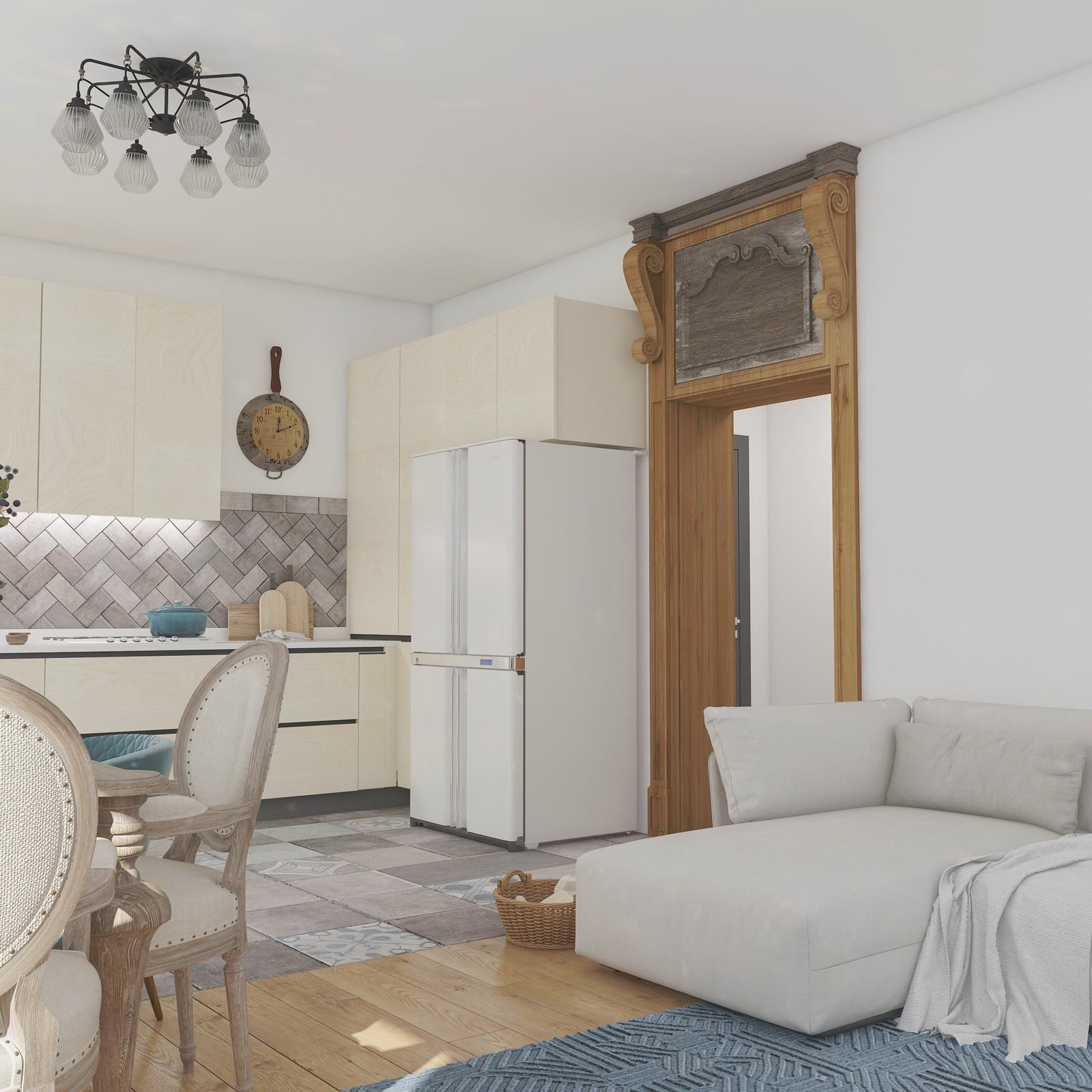 Проект. Интерьер дома в эко стиле (160 кв м)