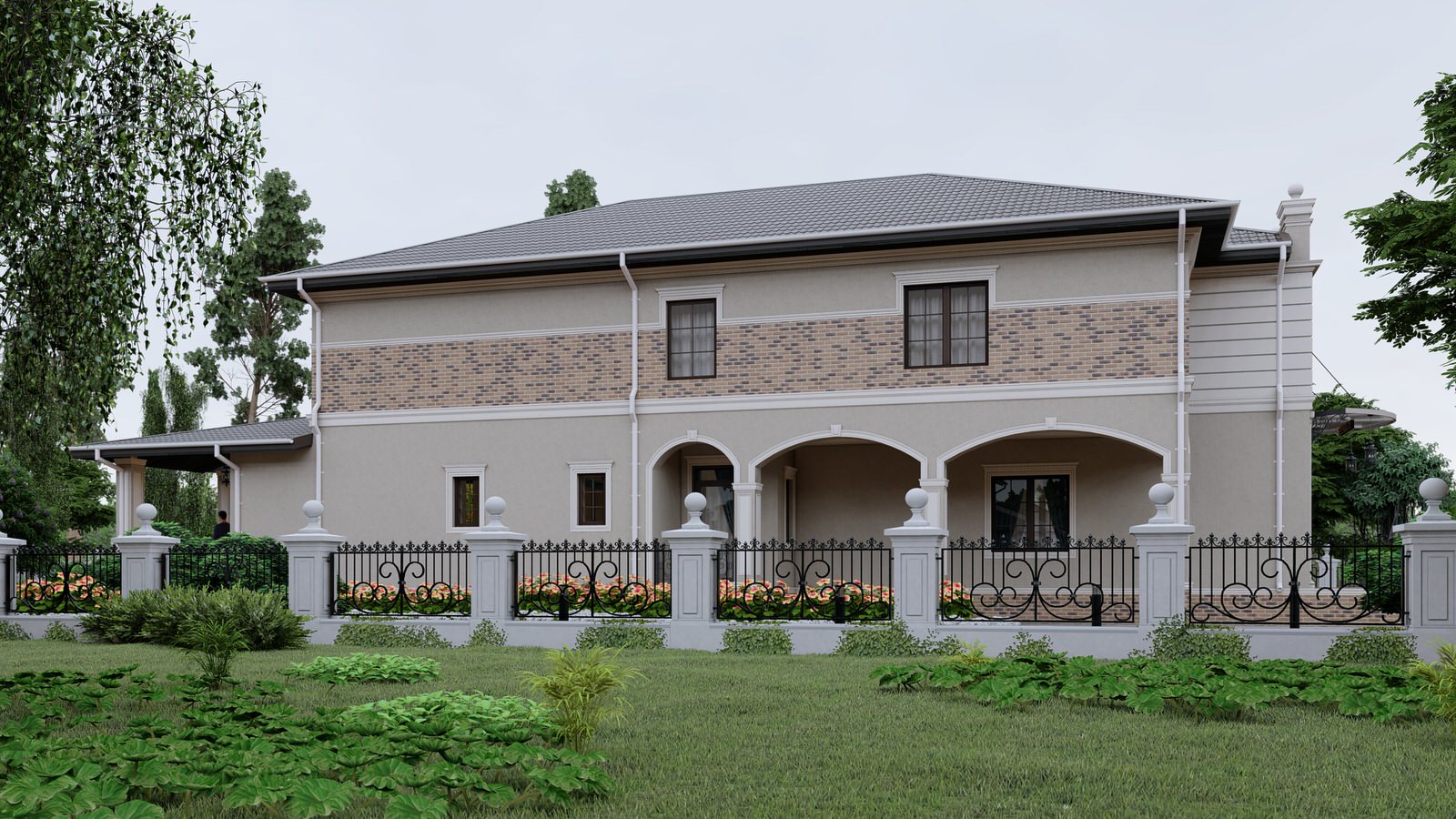 ДОМ-УСАДЬБА НА 2 СЕМЬИ + МАСТЕРСКАЯ (В1)