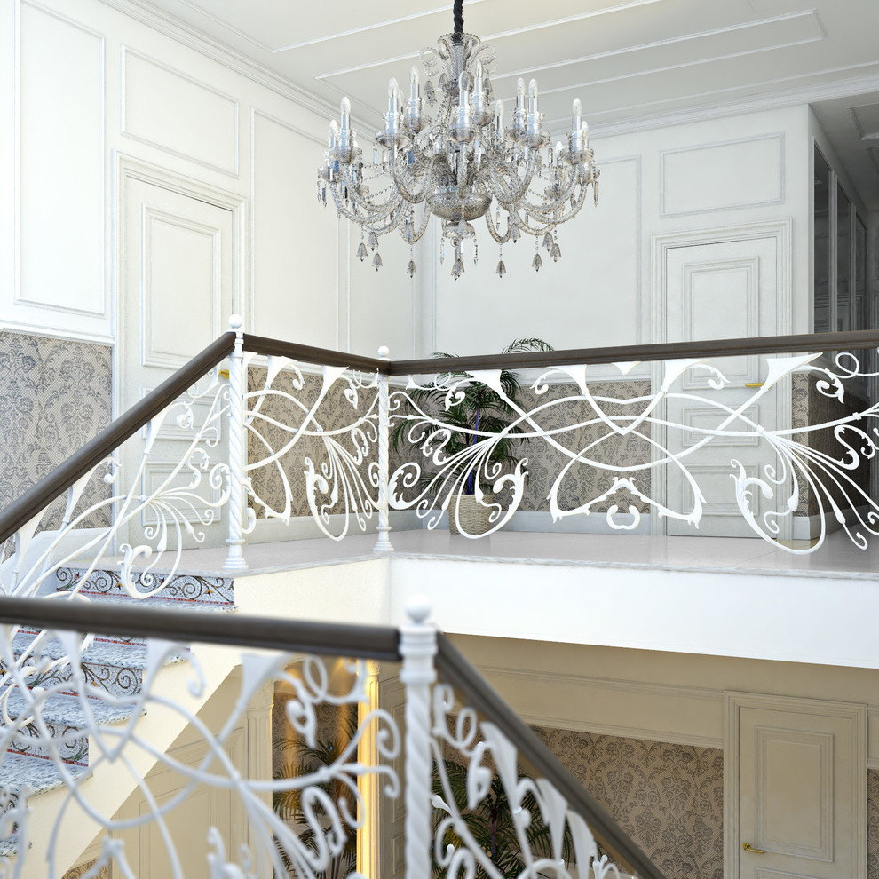 Шикарная стеклянная люстра для освещения на лестнице