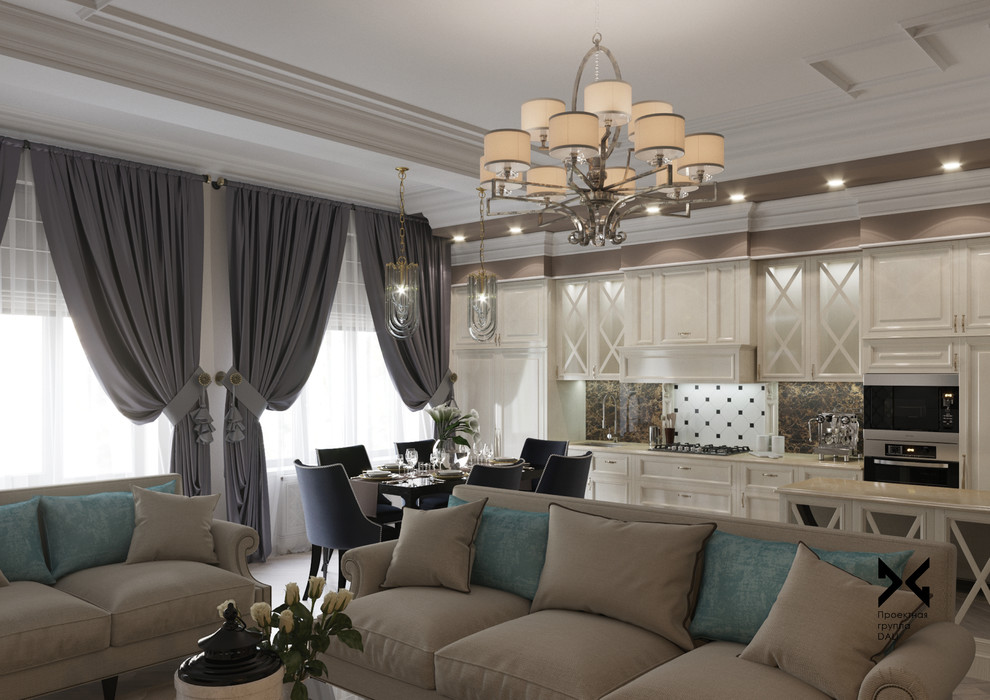 Квартира: "Элегантное спокойствие в неоклассическом стиле".
