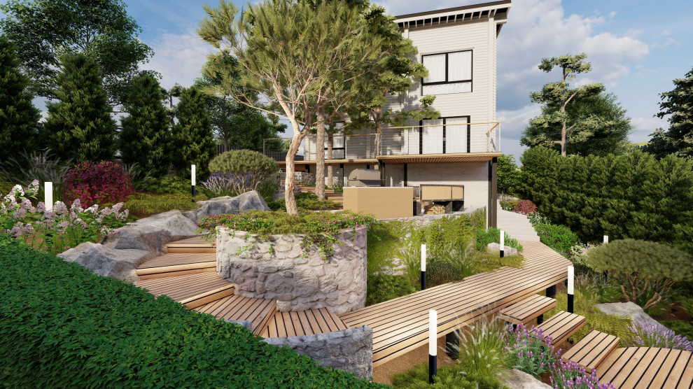 Сад: "Гармония высот и зелени"