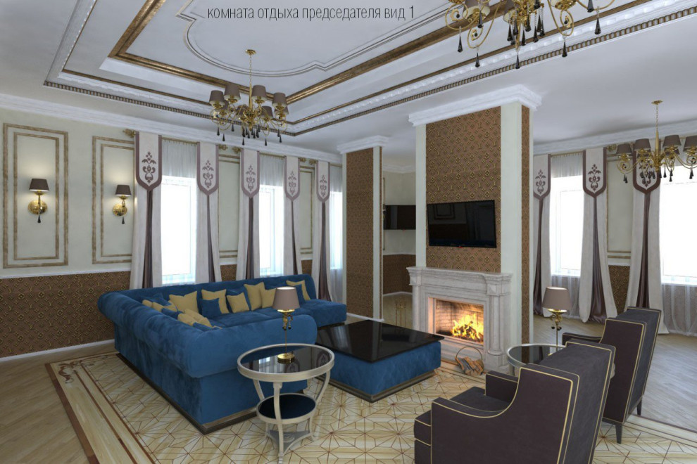 Обложка проекта: гостиная в  классическом стиле