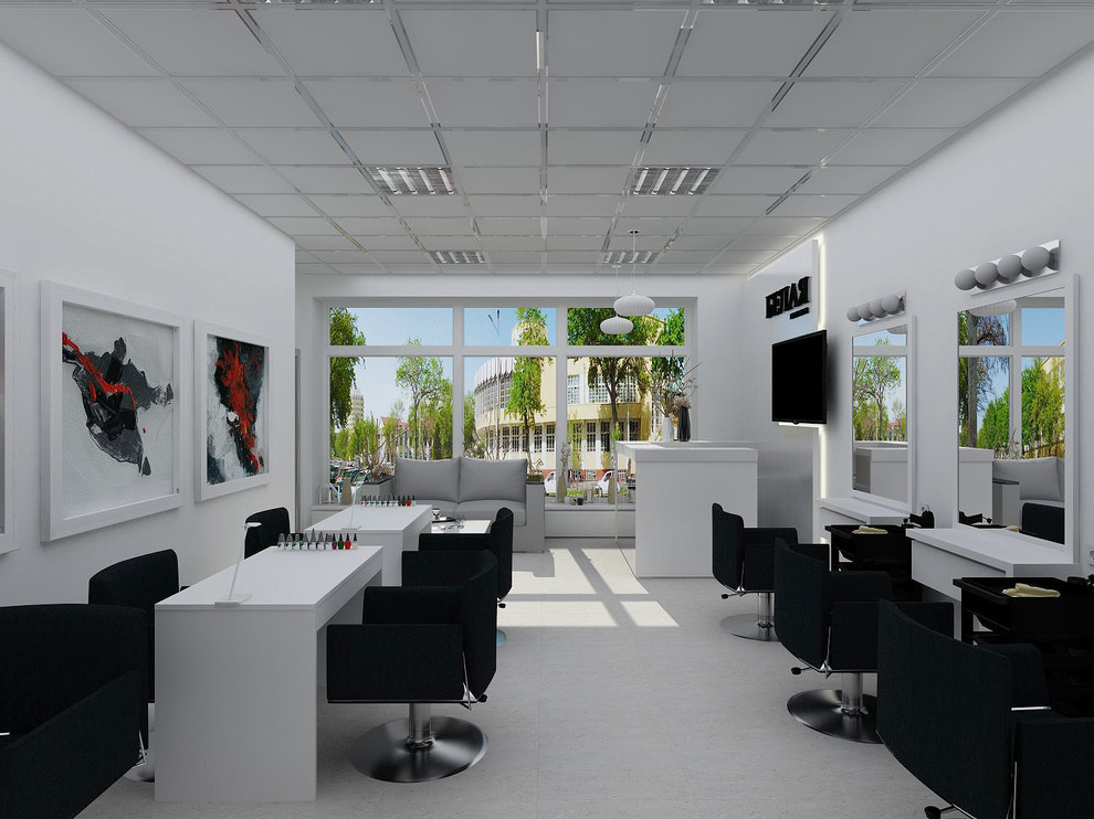Интерьер парикмахерской "Белая комната"