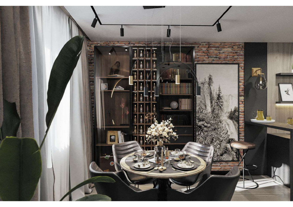 квартира в современном стиле в темных оттенках