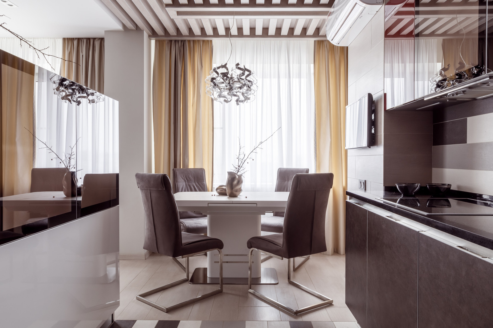 Лофт (фотографии кухни-гостиной)