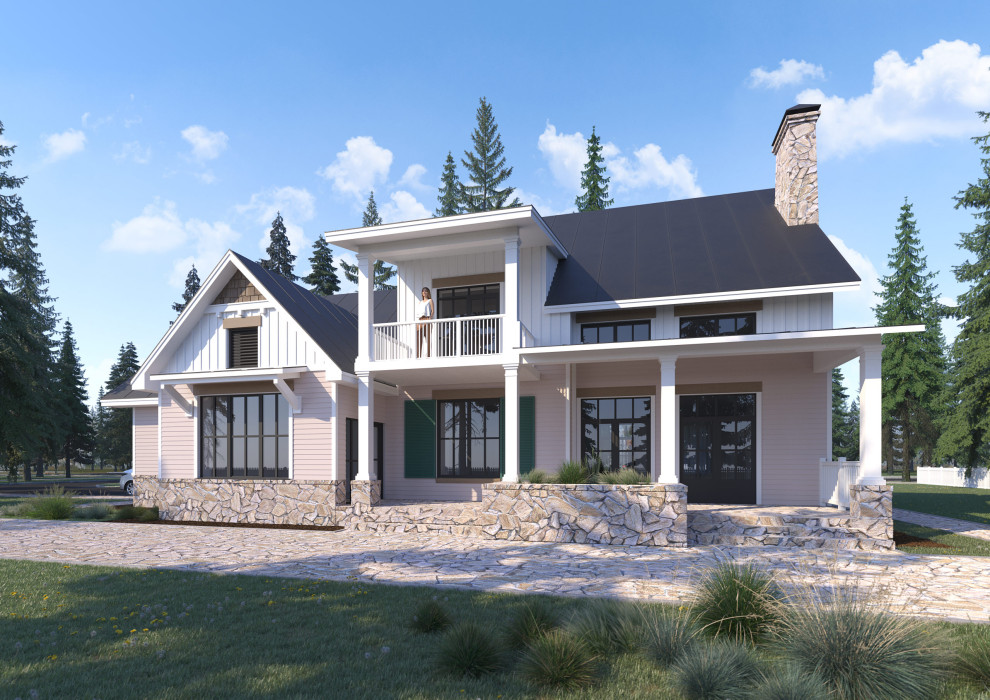 Проект 2-этажного 7-комнатного жилого дома