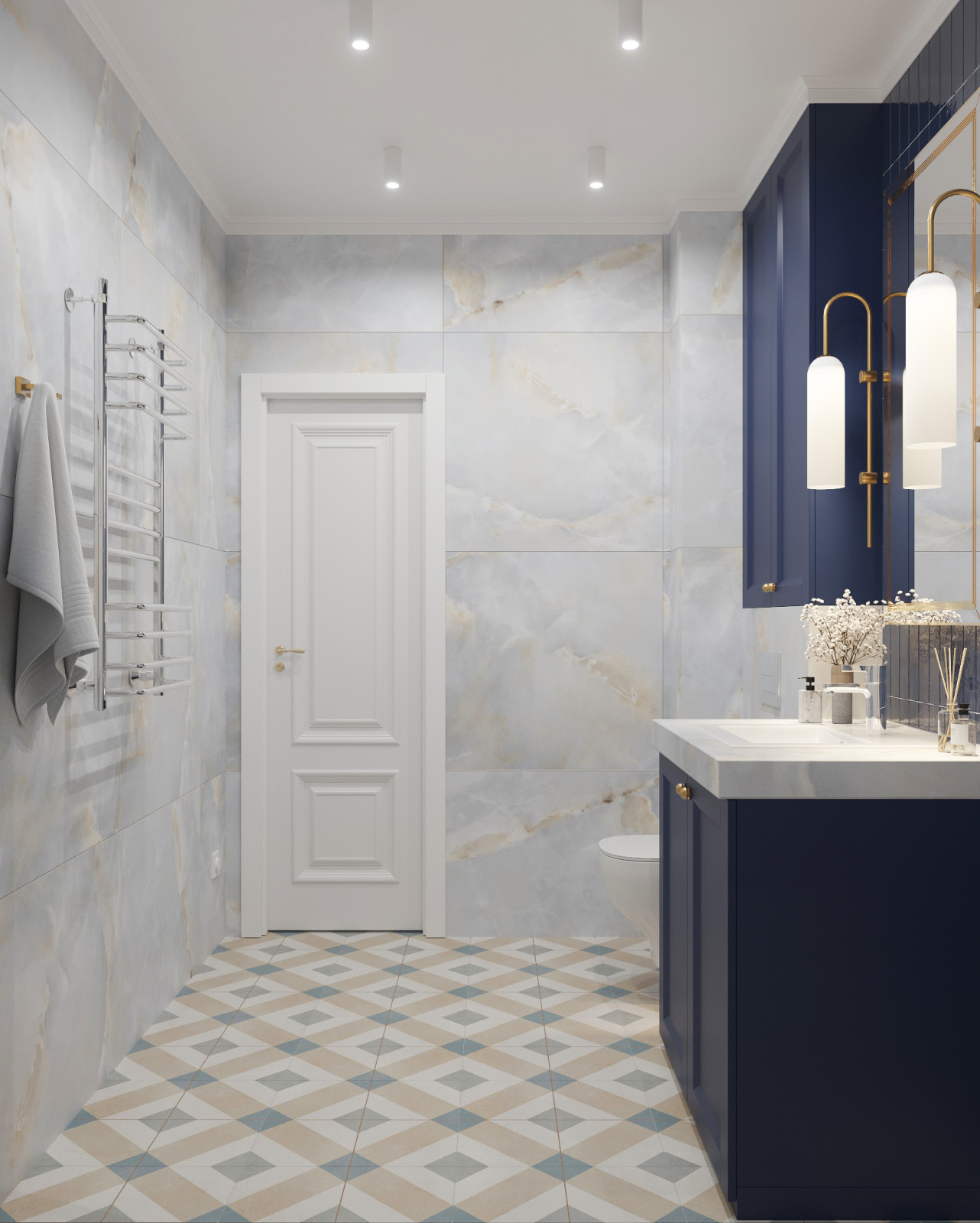 Ванная в стиле неоклассика