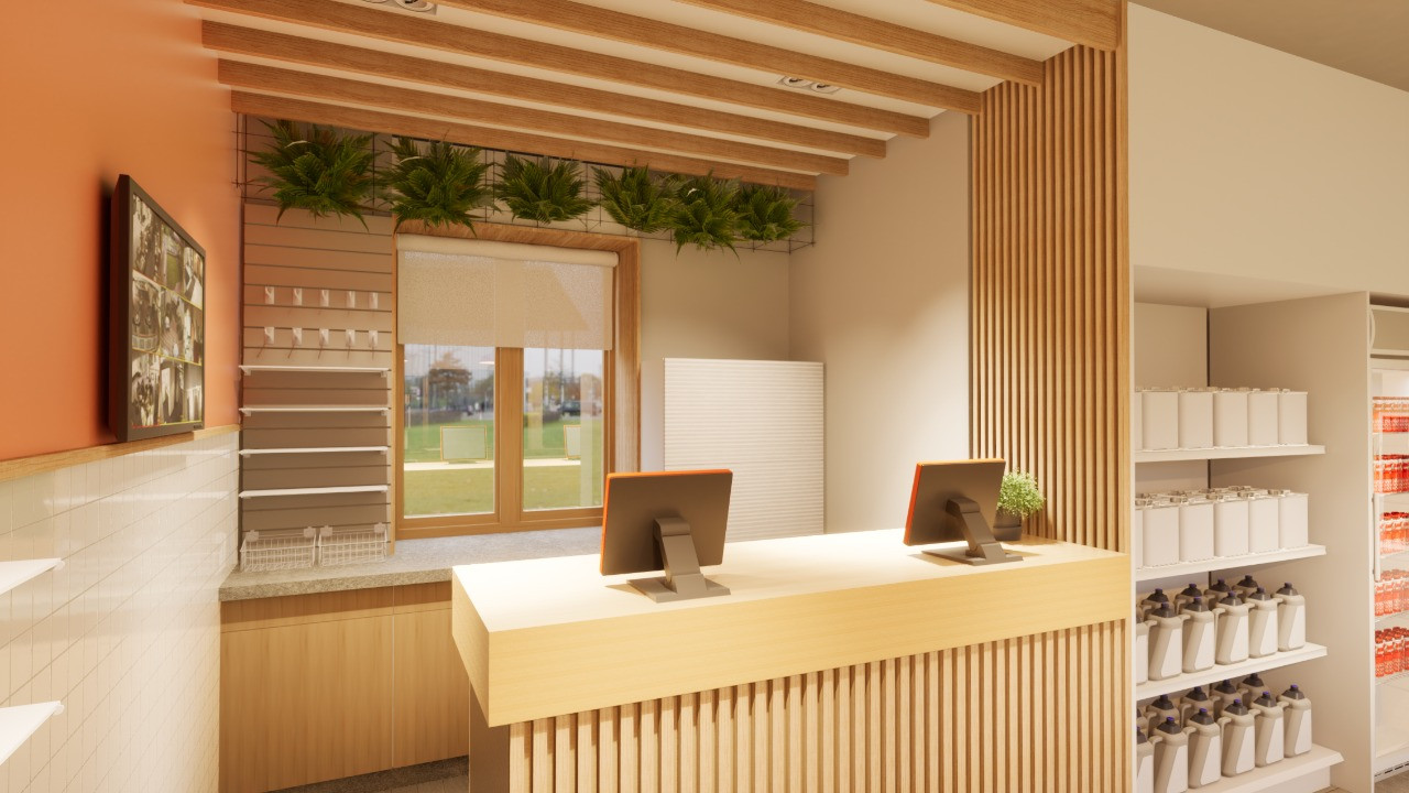 Интерьер кафе и магазина сети заправок "Апельсин", Рославль