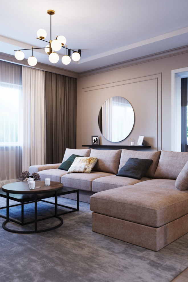 Коттедж с камином, современная классика