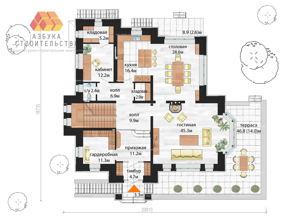 План первого этажа