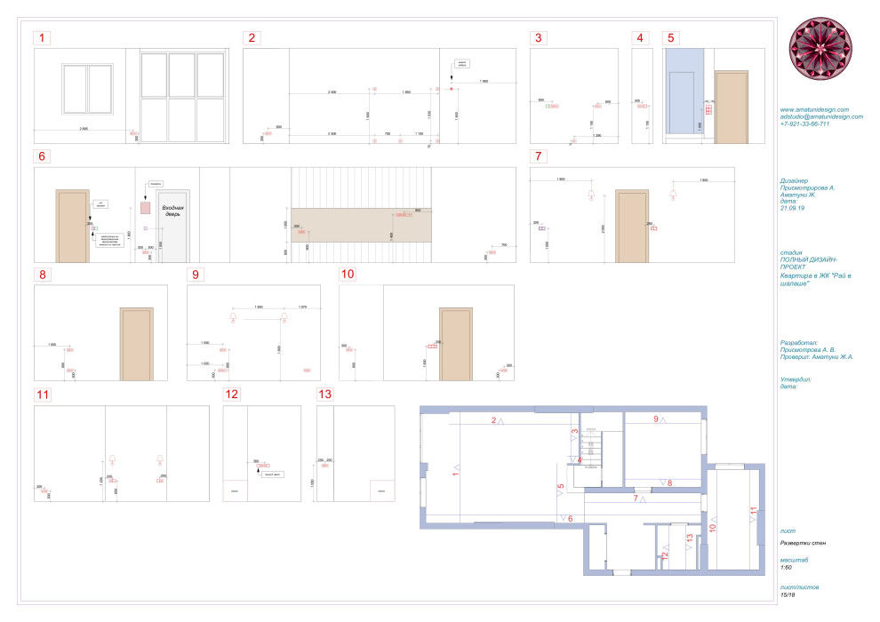 Развертки стен: примеры