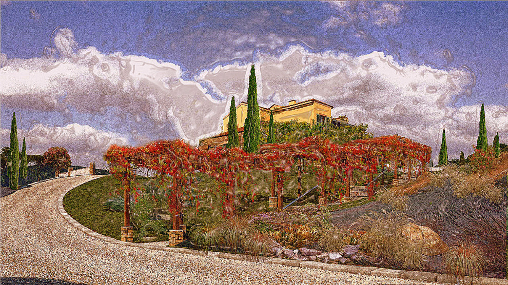 Эскизы. Сложный рельеф. Усадьба в стиле прованс