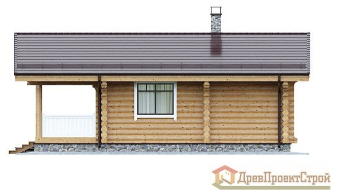 Проект бани № 5. Баня из оцилиндрованных бревен 59,19м², 10000 х 7000.