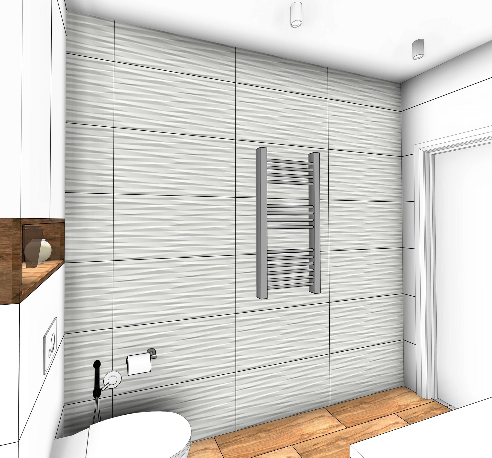 Квартира в новостройке для молодой семьи (дизайн в графике)