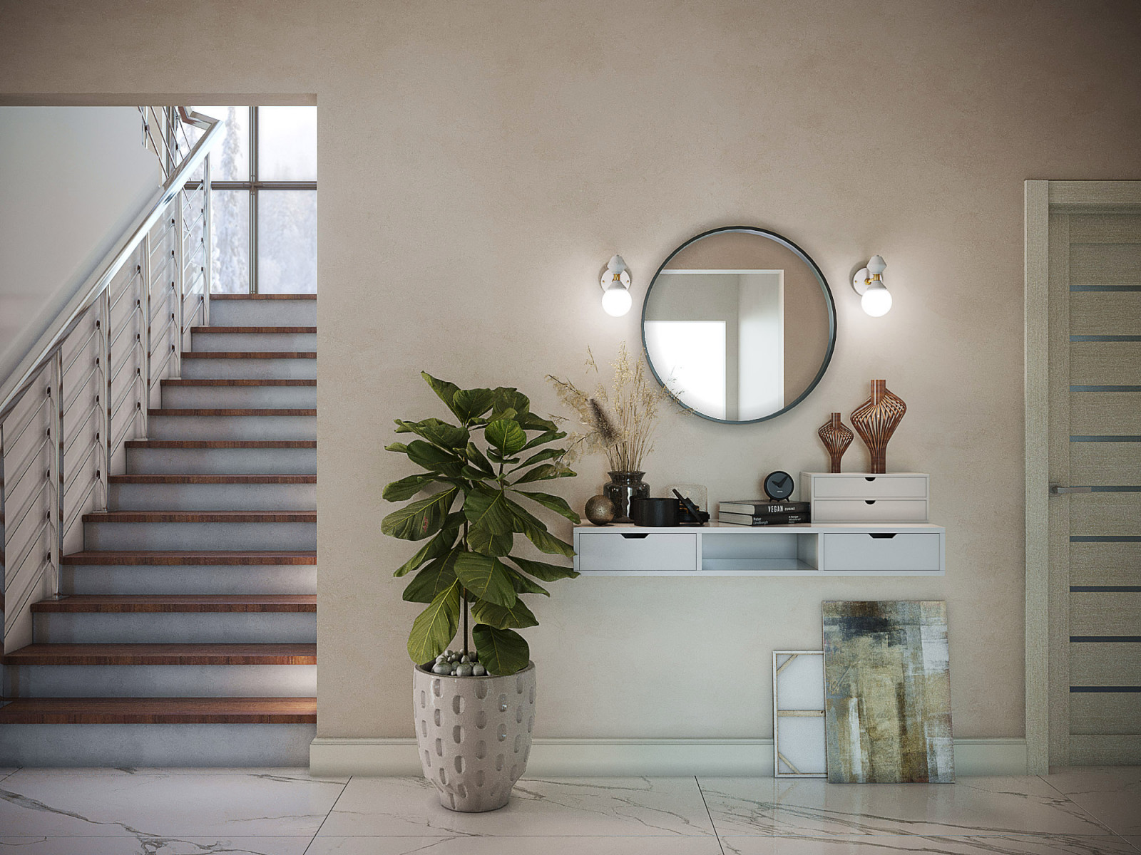 Пространство первого этажа. Холл