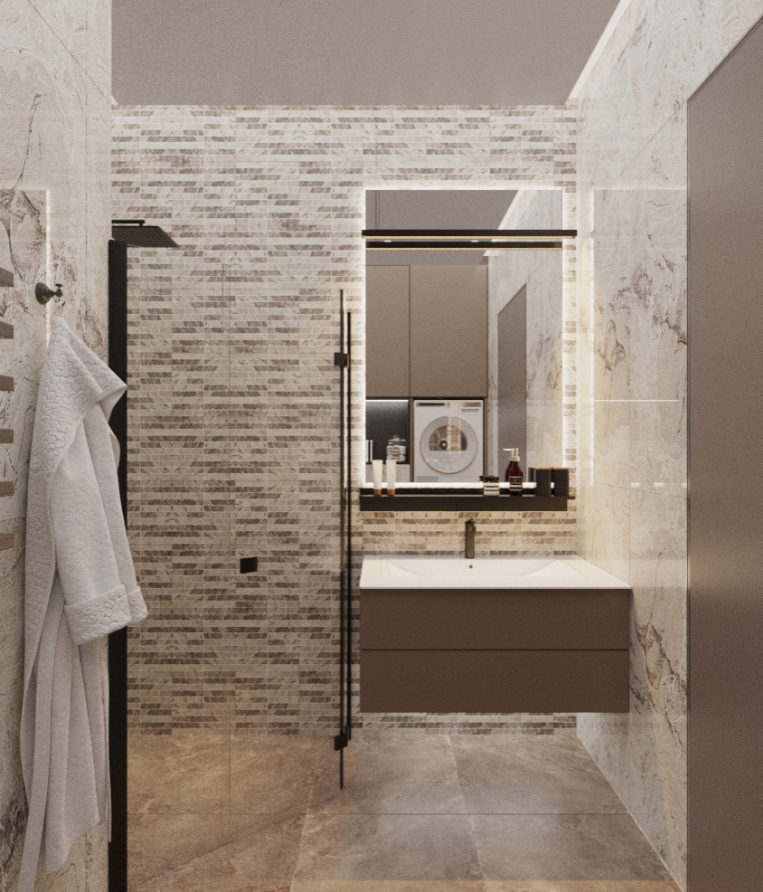 Дизайн ванной комнаты в квартире ЖК Триумф