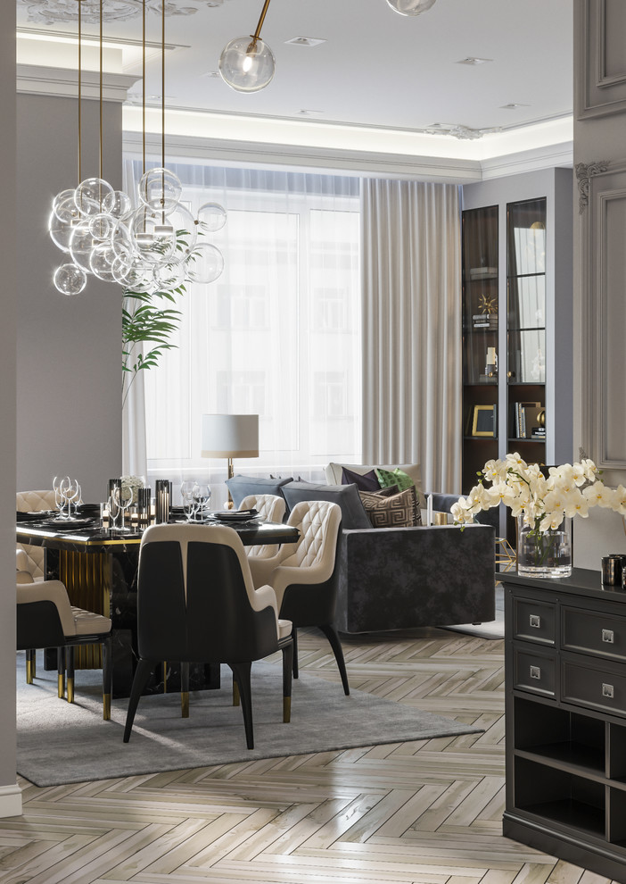 Дизайн проект элитной квартиры в Москве Grey&Gold