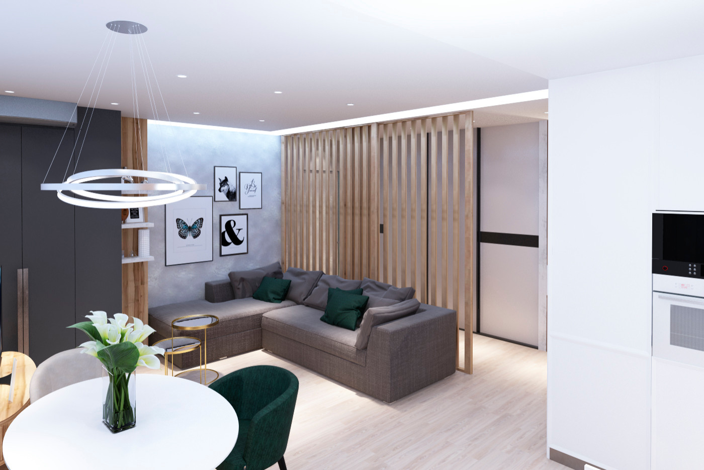 Современный стиль. Квартира 76 м2.