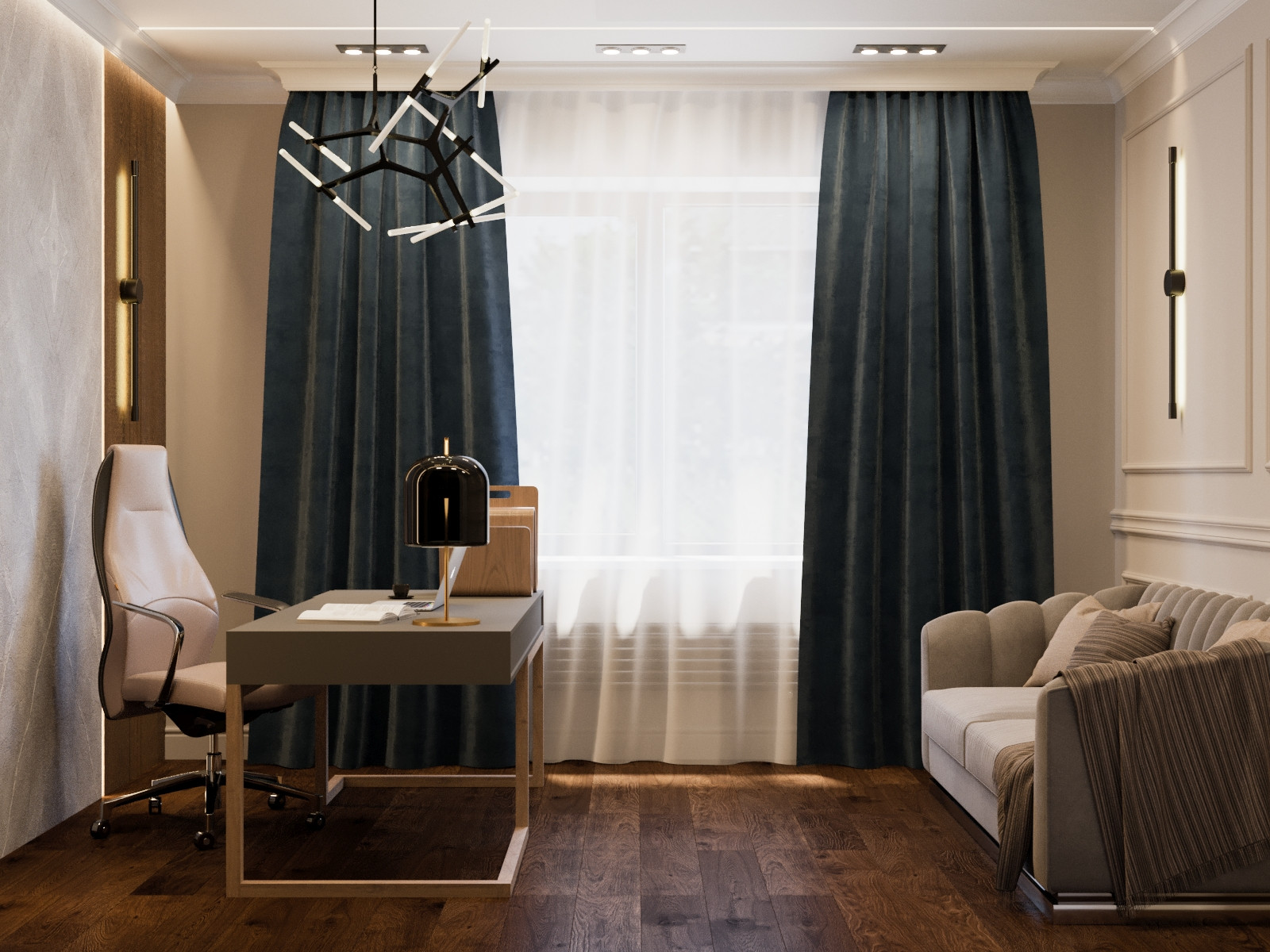 Обложка проекта: Дизайн кабинета в частном доме в Подмосковье, 220м2