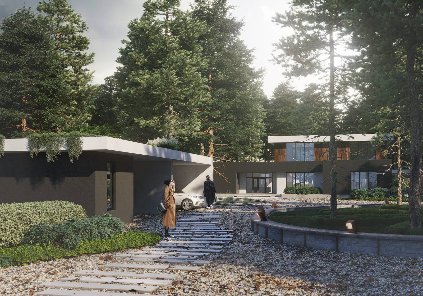 Проект дома и сада вокруг него, в КП Никологорское. М.О.