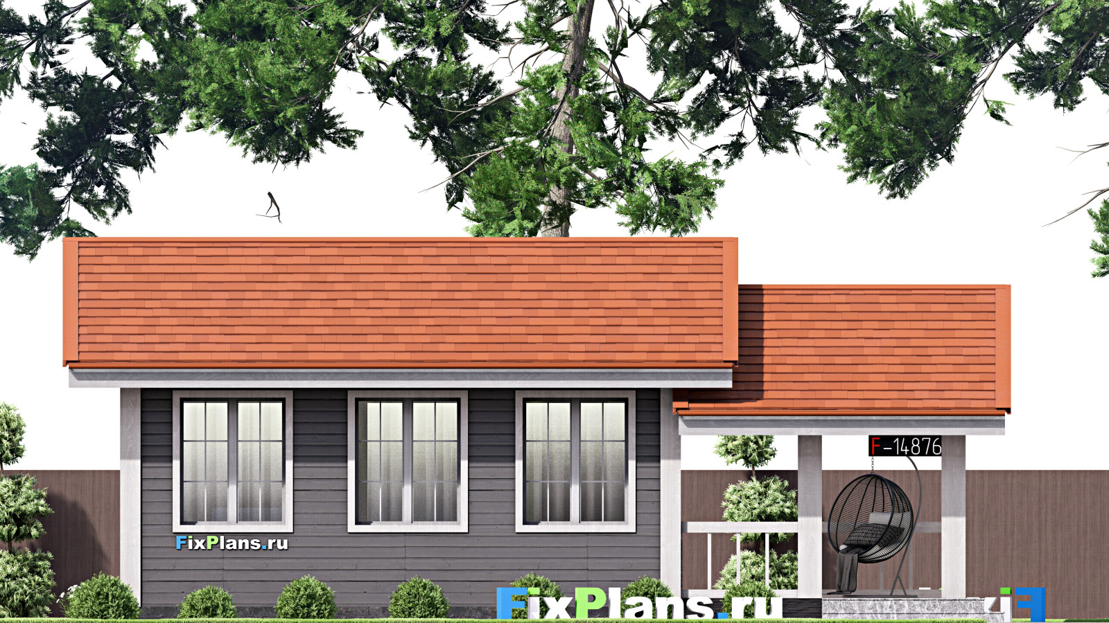 Проект одноэтажного дома 8х12м S70м2 F-14876