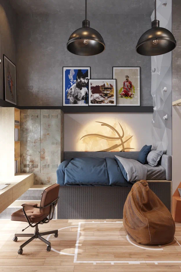 детская мальчика с антресолью высота потолков 5 метров