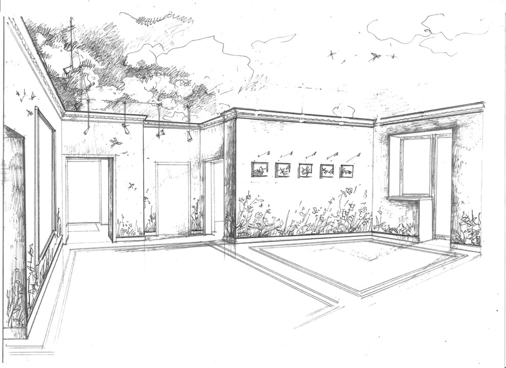 Эскизы от руки. Прихожая в квартире пивовара.