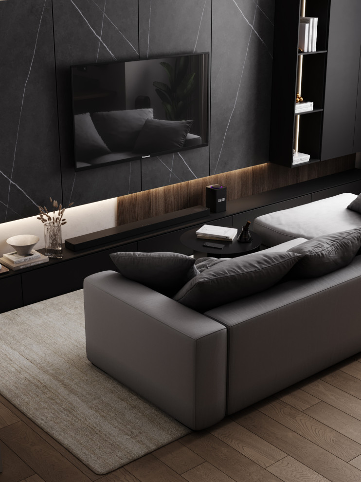 Брутальный современный интерьер, ЖК Румянцево Парк