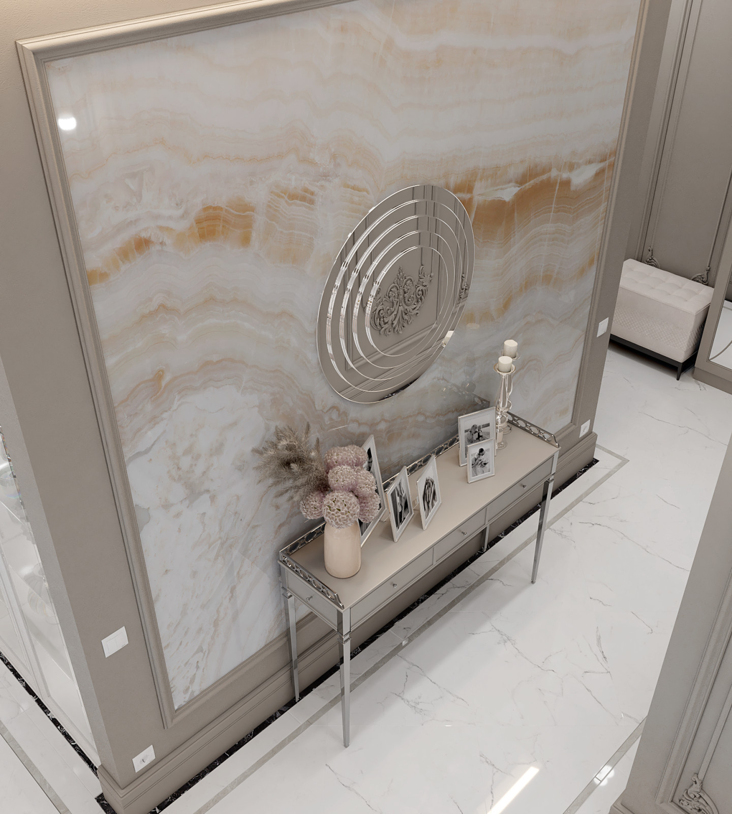 Гостиная в современном стиле в ЖК "Сердце Столицы"