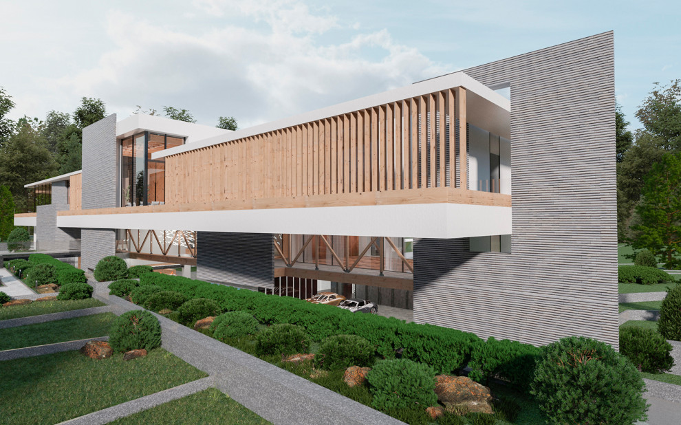 Дом парящий над рельефом 2700 м2