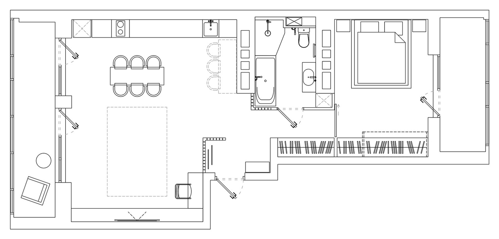 Ascetic traveler | 81 кв. м | Проект квартиры в стиле минимализм