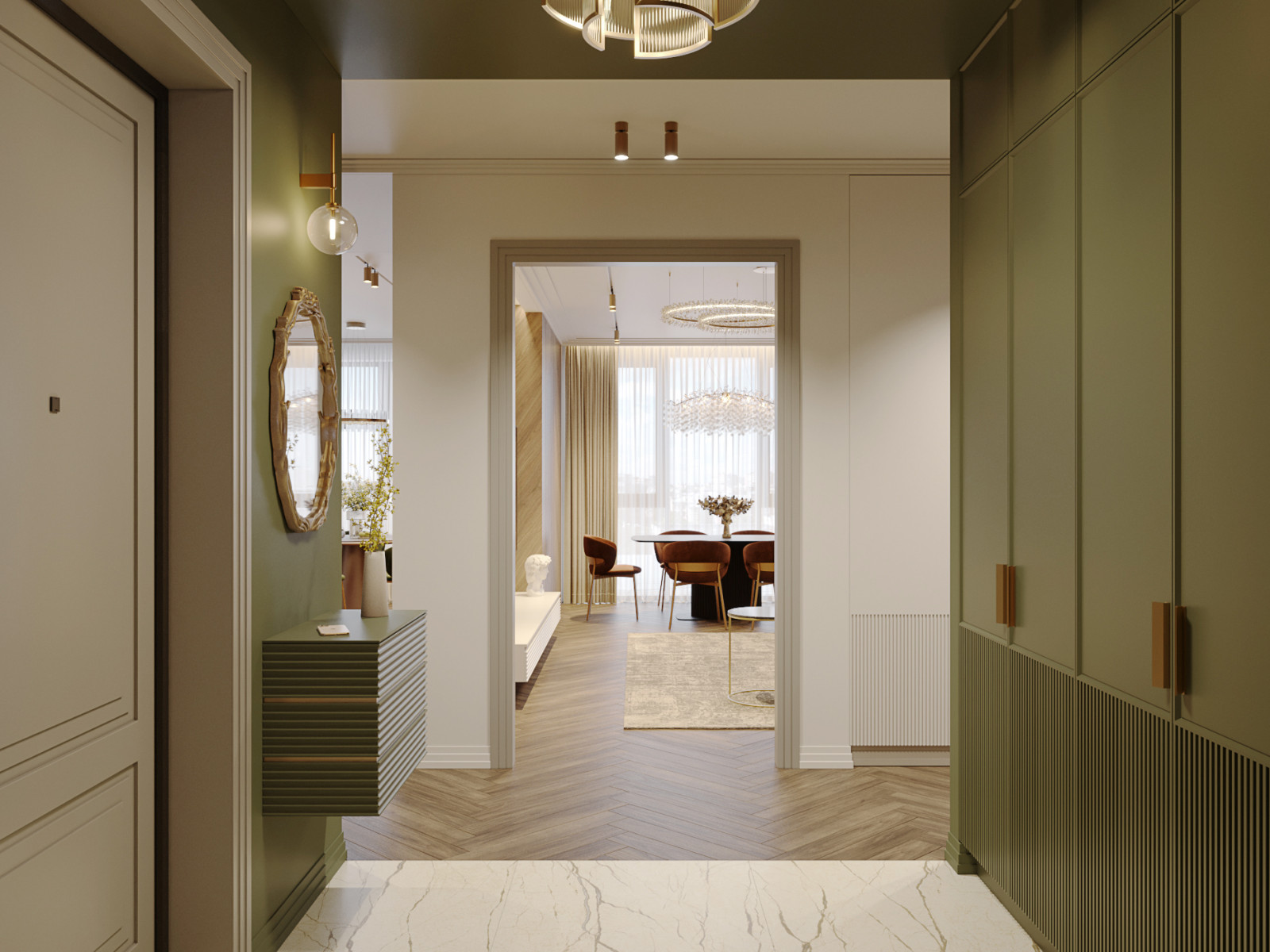 Интерьер трехкомнатной квартиры