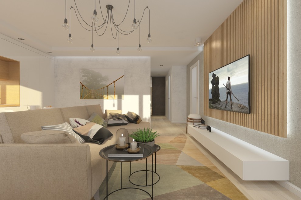 Гостиная-студия для современной молодой семьи