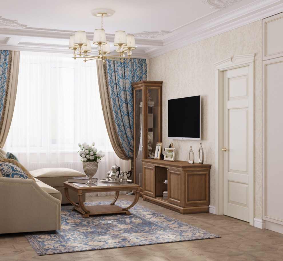 Новицкая, проект 2х комнатной квартиры в классическом стиле