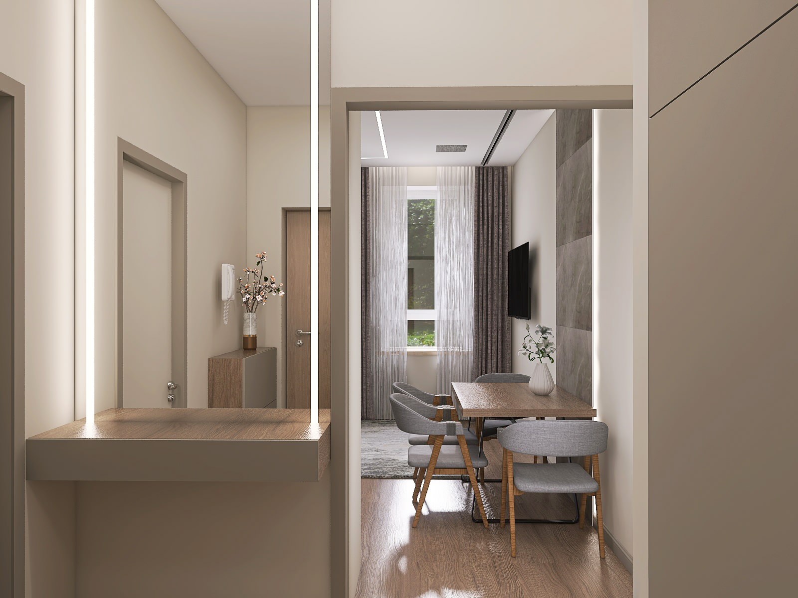 Трехкомнатная квартира в современном стиле ЖК Хвоя