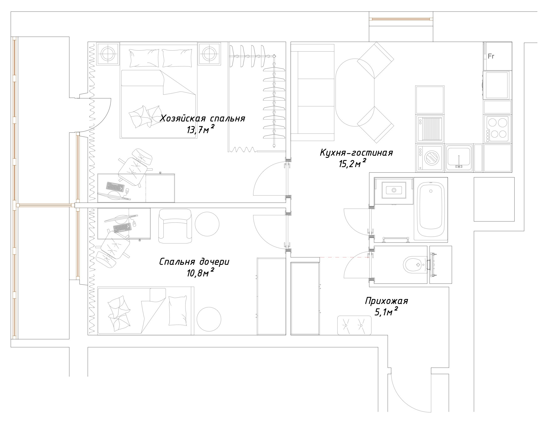 В гостях: Квартира для семьи дизайнера в духе американского Юга