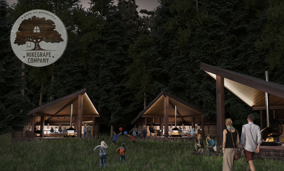 Беседки на земле и на деревьях